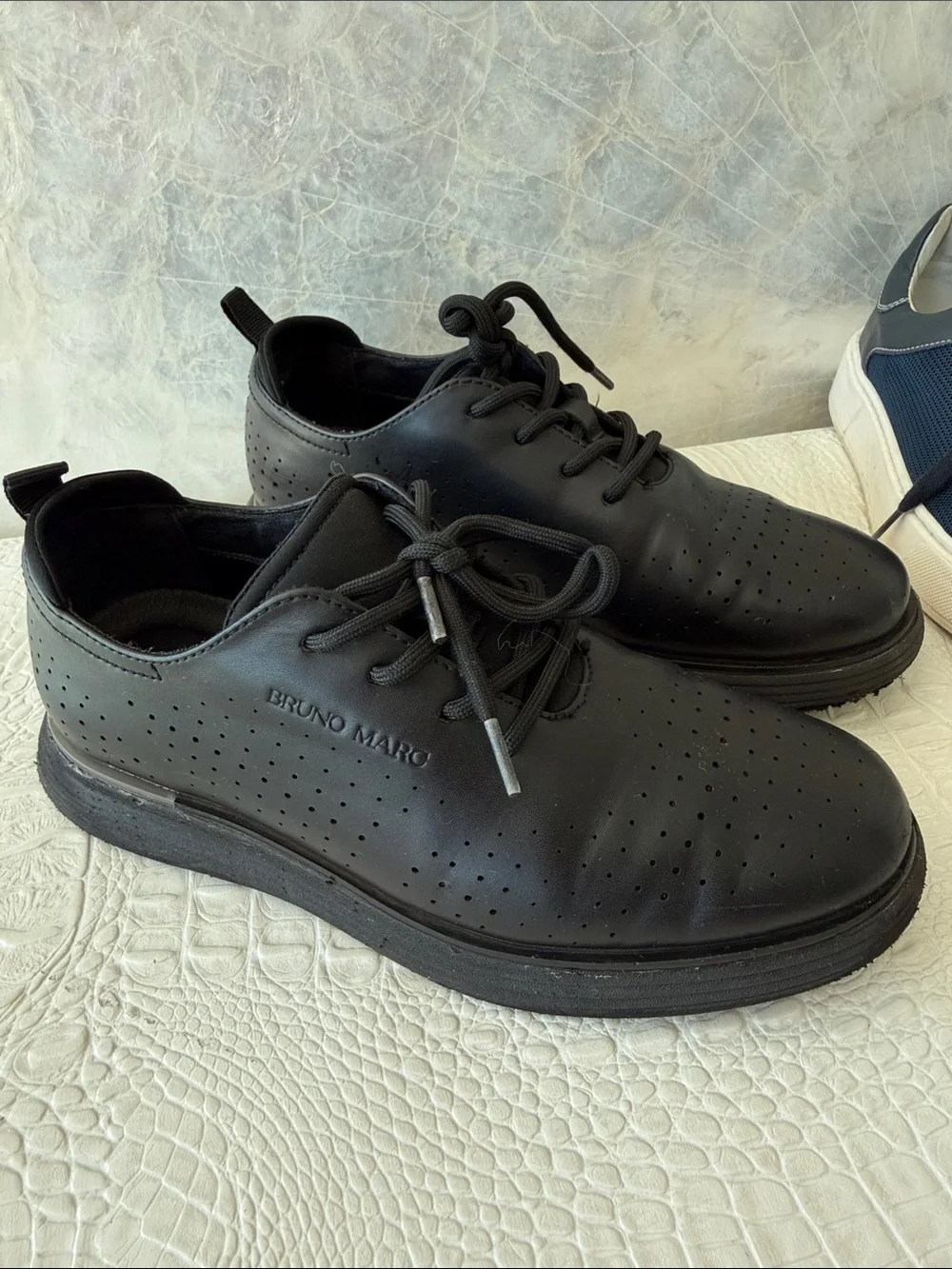 Boys Bruno Marc Two Pairs of Dress shoes/Sneakers - Black ,Navy Sizes 36-37,5